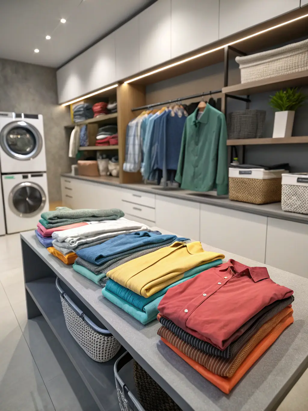 A diverse range of Scentology's laundry products neatly arranged on a shelf, showcasing the complete solution for commercial laundry needs.