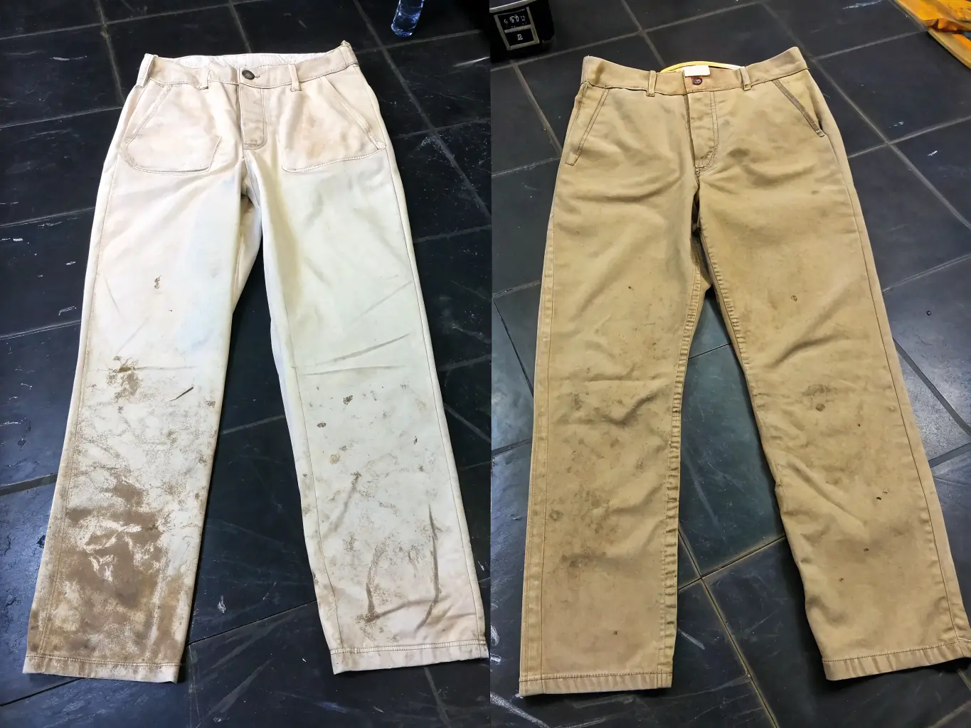 An image demonstrating the effectiveness of Scentology.me's stain remover on a heavily stained fabric, with a clear before-and-after comparison.