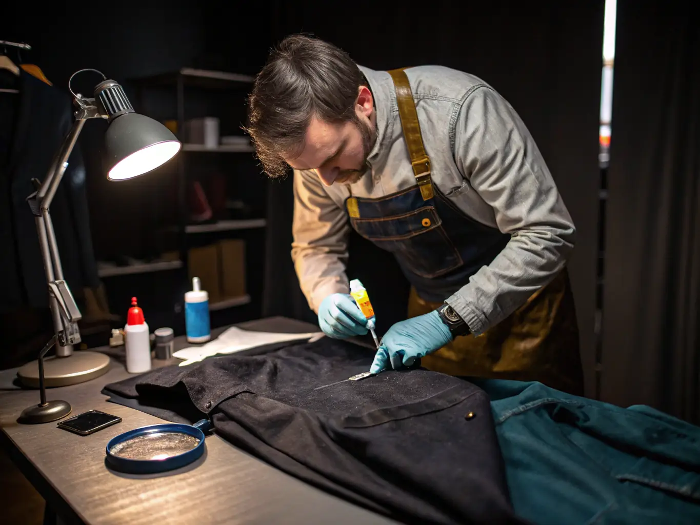 A high-quality image of Scentology.me's stain remover effectively removing a tough stain from a piece of fabric, showcasing its powerful stain-fighting abilities.